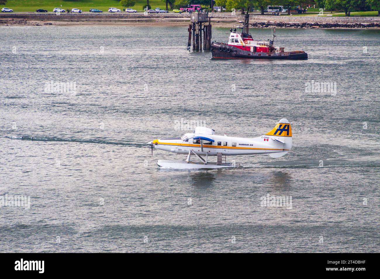 Idrovolante nel porto di Vancouver a Vancouver, British Columbia, Canada. Foto Stock