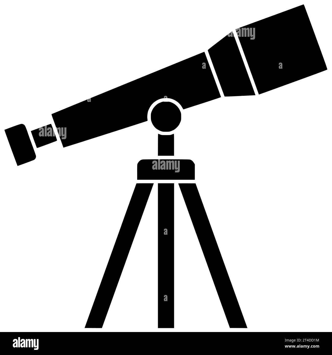 telescopio scienza nera silhouette illustrazione spaziale icona universo logo galassia astronomia cosmo pianeta cielo stella orbita solare sistema terra Foto Stock