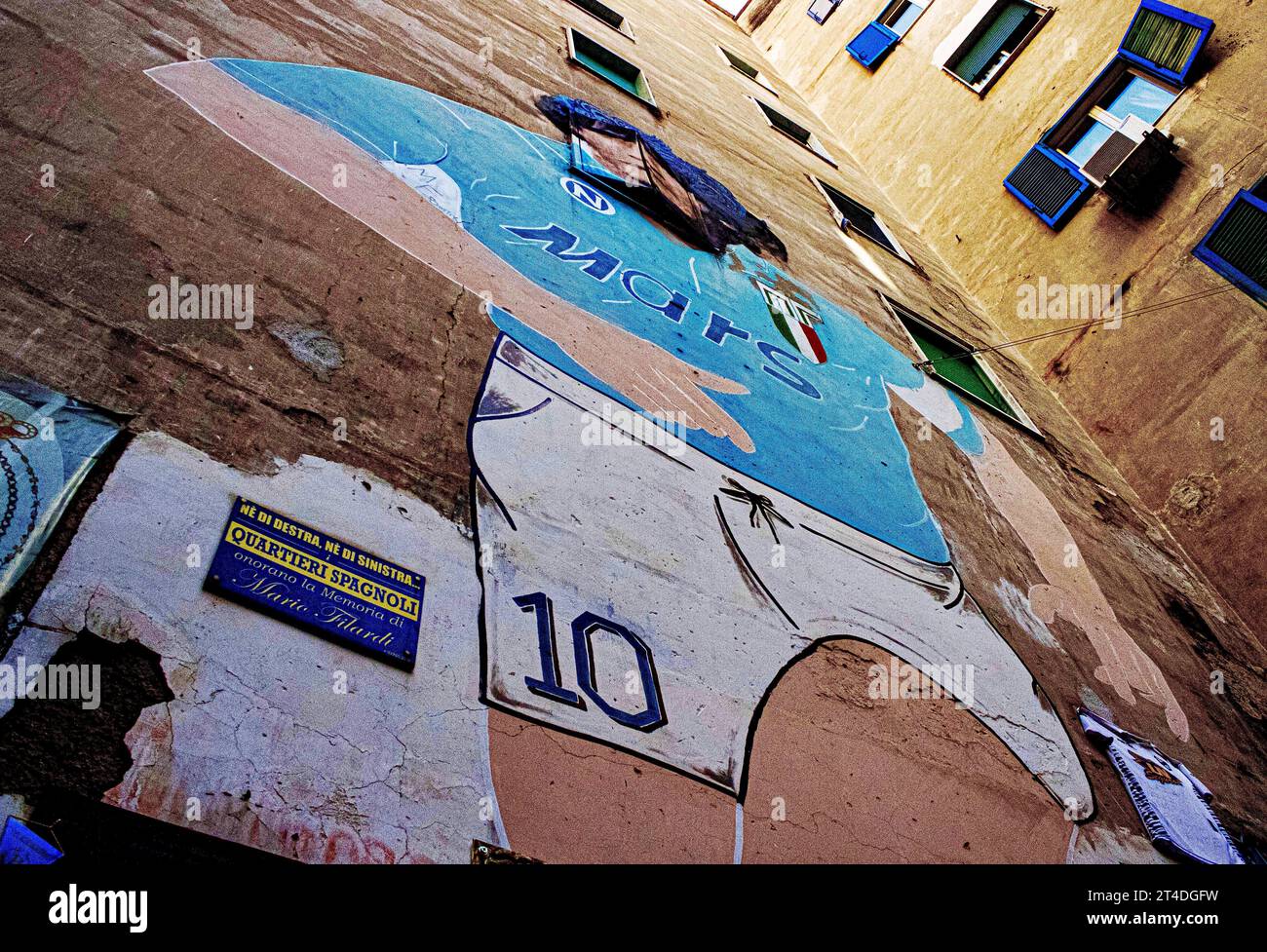 Murales di Maradona durante il suo compleanno il 30 ottobre 2023 a Napoli/Italia Foto Stock