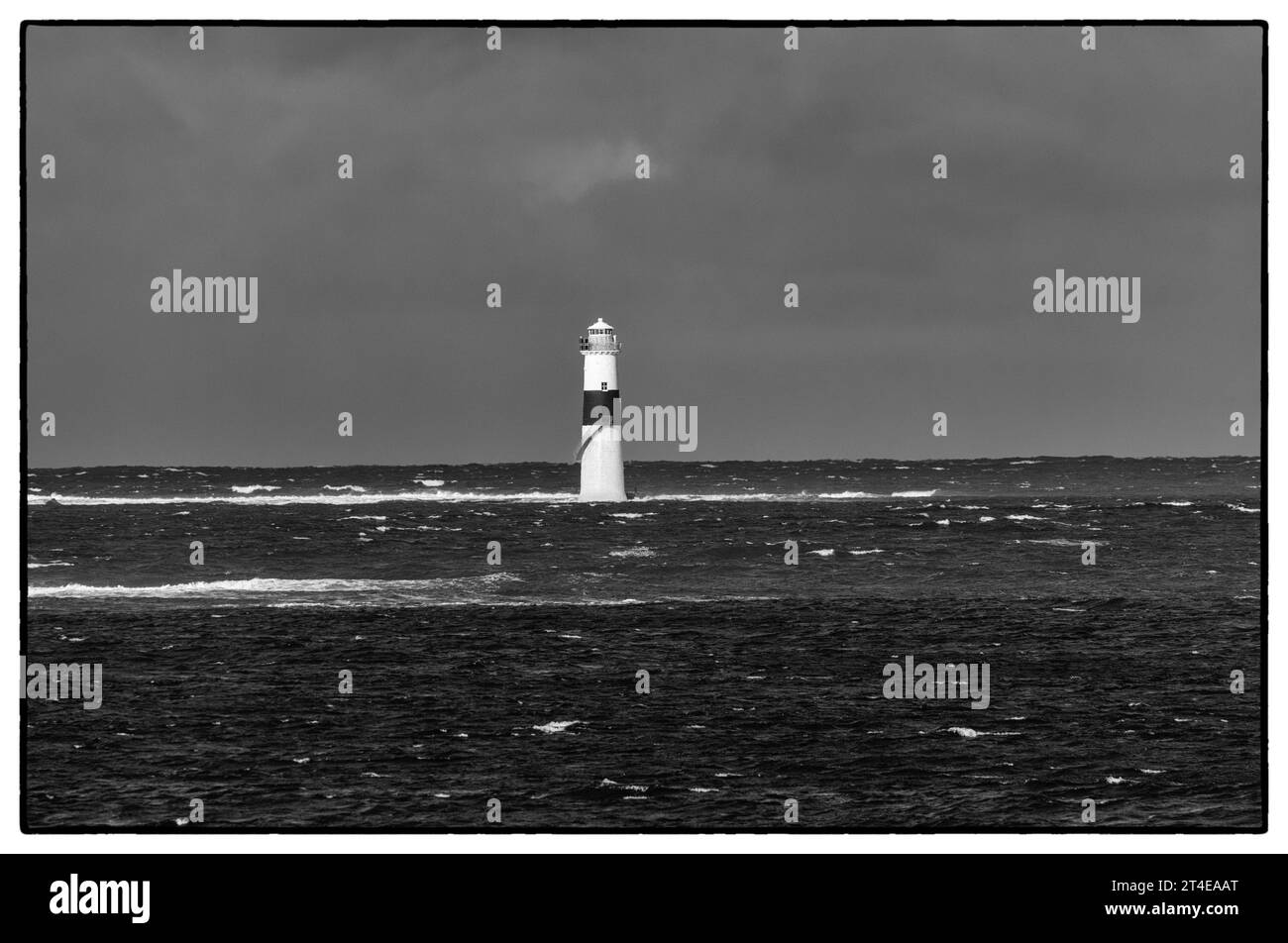 Faro di Blackrock, Rosses Point, contea di Sligo, Irlanda. Foto Stock