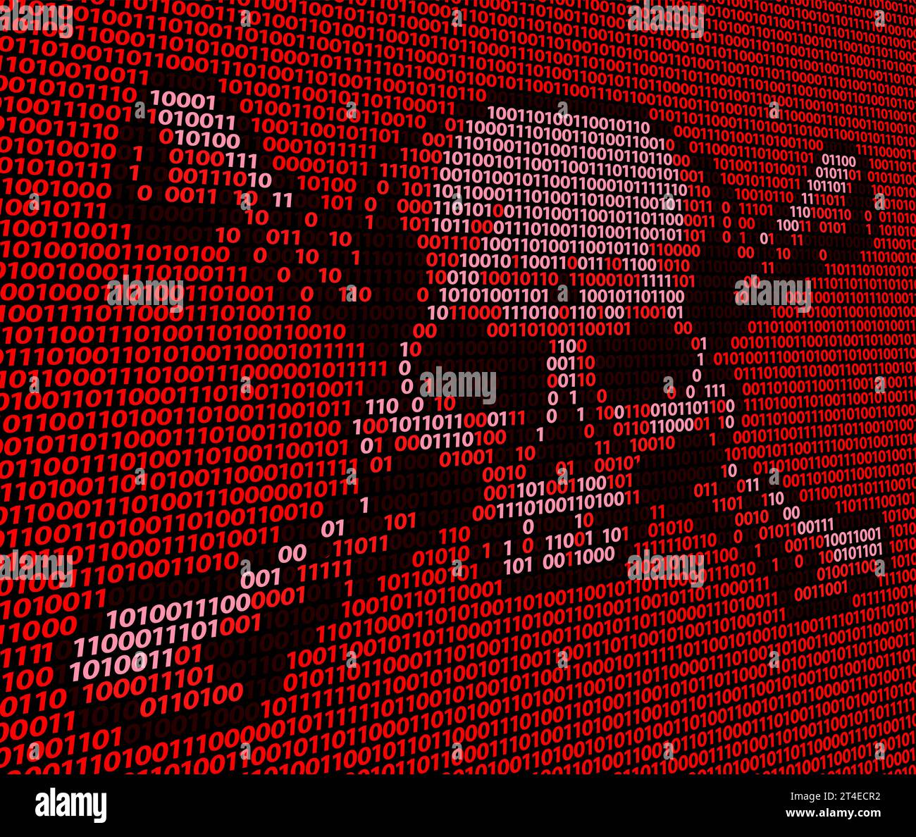 Skull computer Cyber Attack hacker virus Concept Illustrazione Vettoriale