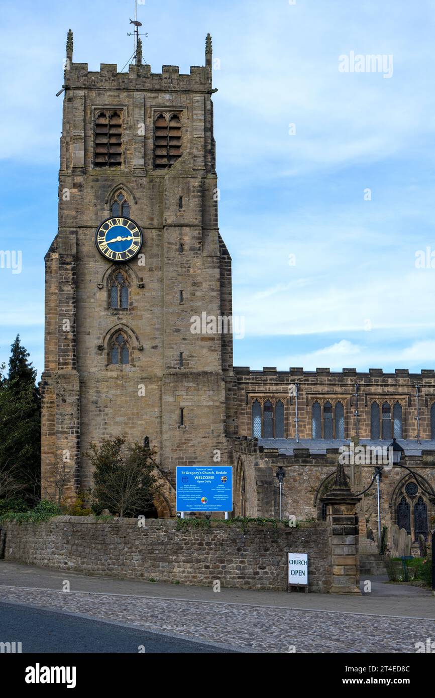 St Gregory's Parish Church, Bedale, North Yorkshire, Inghilterra, Regno Unito. Foto Stock