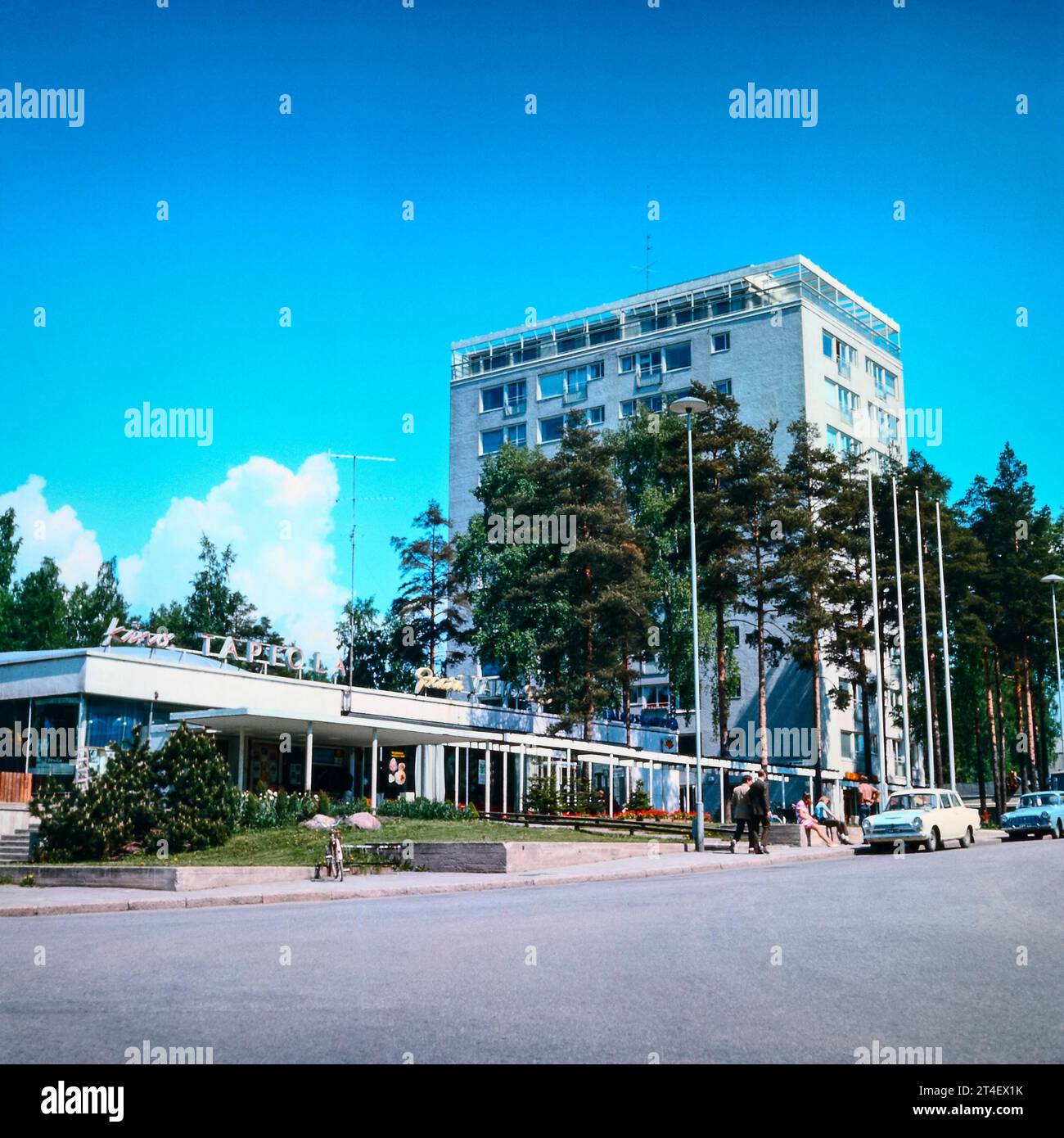 Edificio cinematografico Kino Tapiola Espoo Finlandia tra la fine degli anni '1960 e l'inizio degli anni '1970 Foto Stock