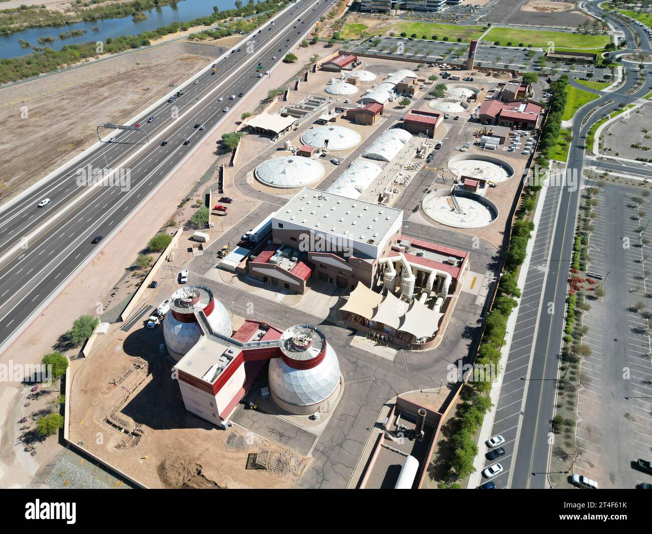 Stabilimento NWWRF per la bonifica delle acque della città di Mesa, Arizona, Stati Uniti Foto Stock