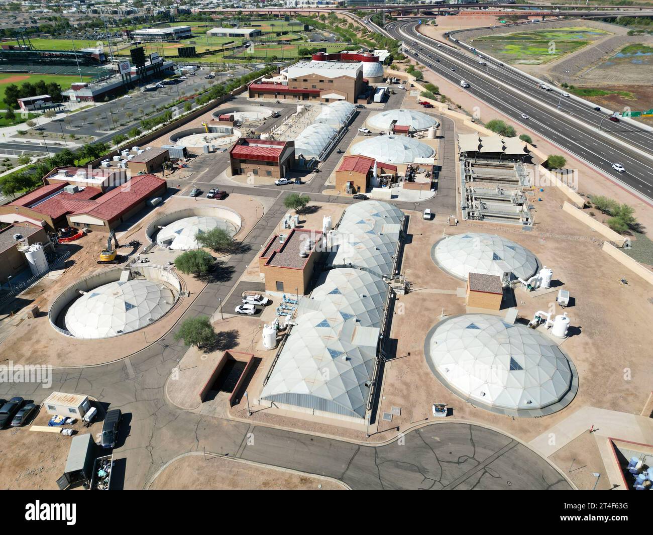 Stabilimento NWWRF per la bonifica delle acque della città di Mesa, Arizona, Stati Uniti Foto Stock