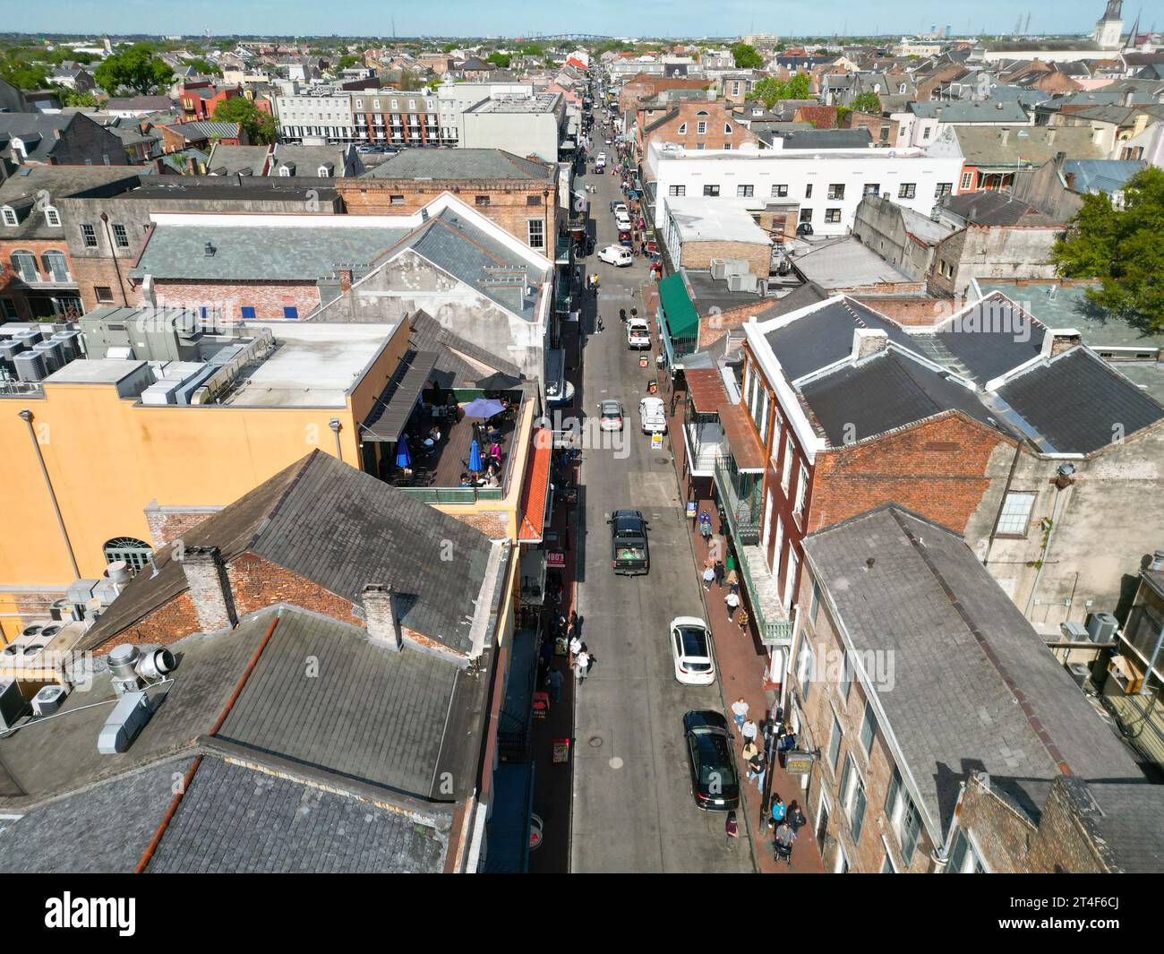 Bourbon Street, Quartiere Francese, New Orleans, Louisiana, Stati Uniti d'America Foto Stock