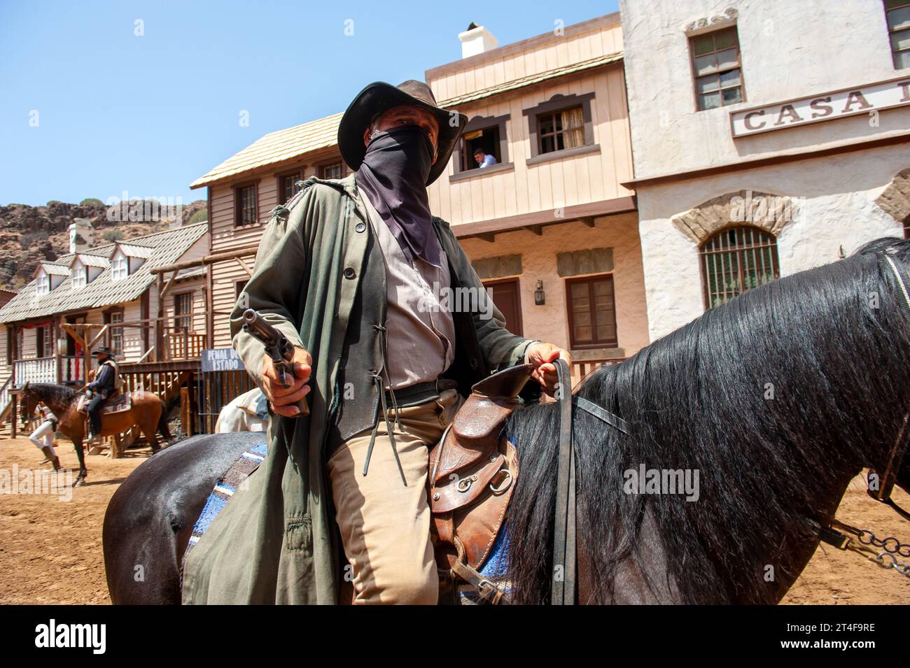 GRAN CANARIA, SPAGNA - 1 agosto 2023: Sioux City è una città di cowboy ricreata con spettacoli e popolare tra i turisti Foto Stock