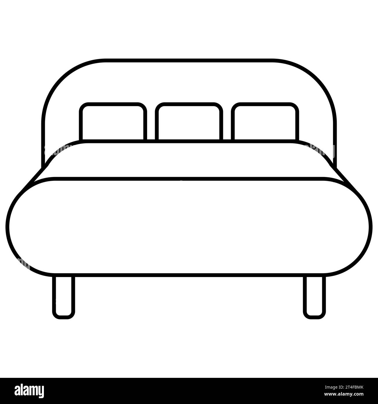 Letto Icon, materasso ortopedico e cuscini Illustrazione Vettoriale