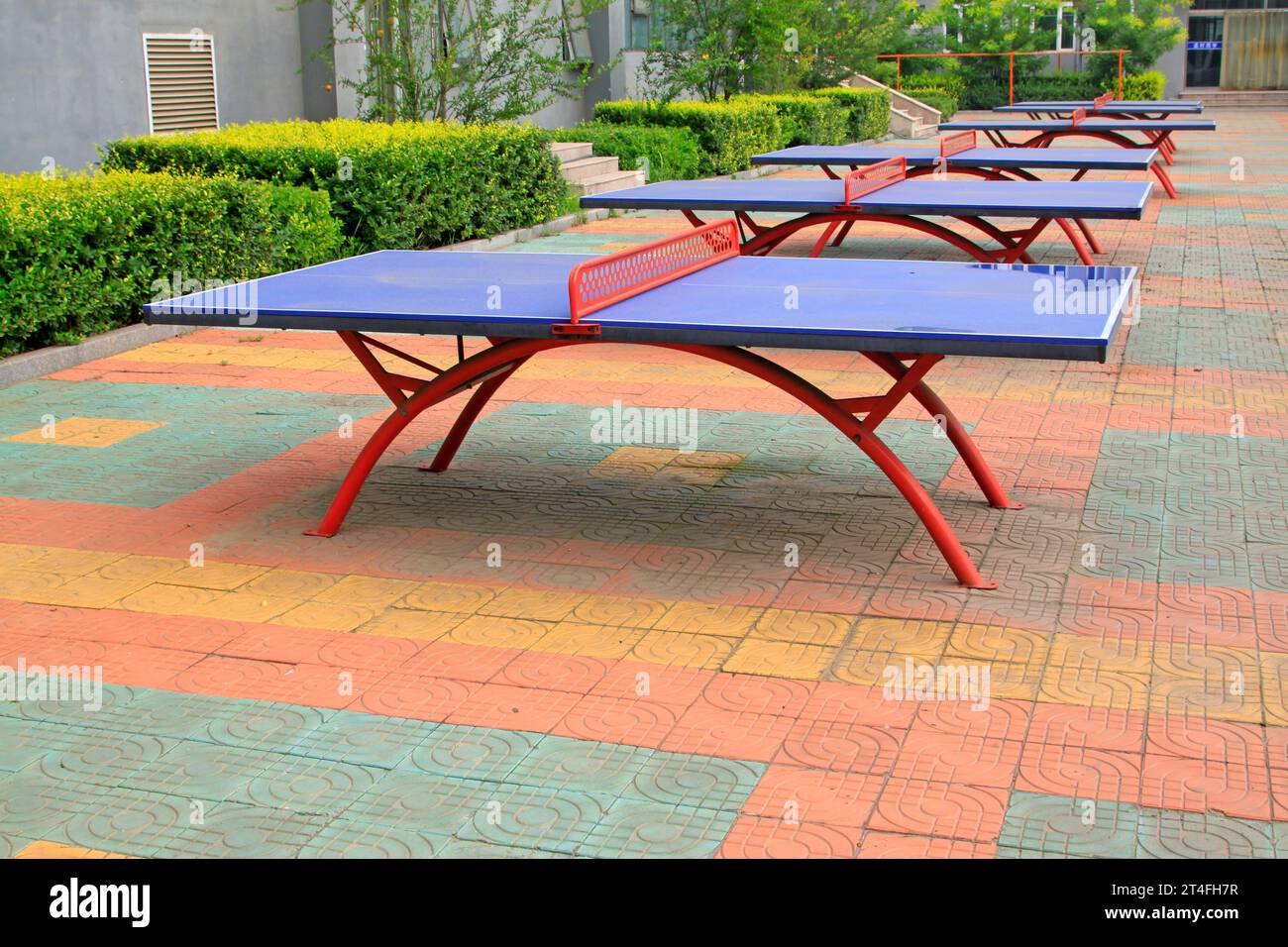 Ping pong nel campus, primo piano della foto Foto Stock