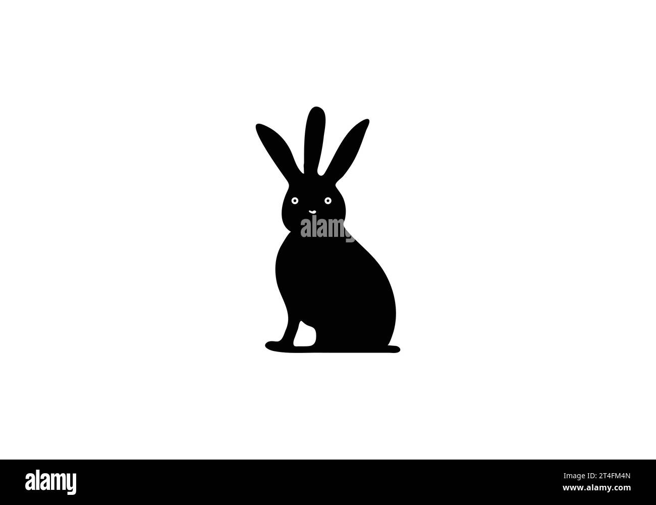 Stile minimalista, semplice disegno illustrativo con icona coniglio Illustrazione Vettoriale