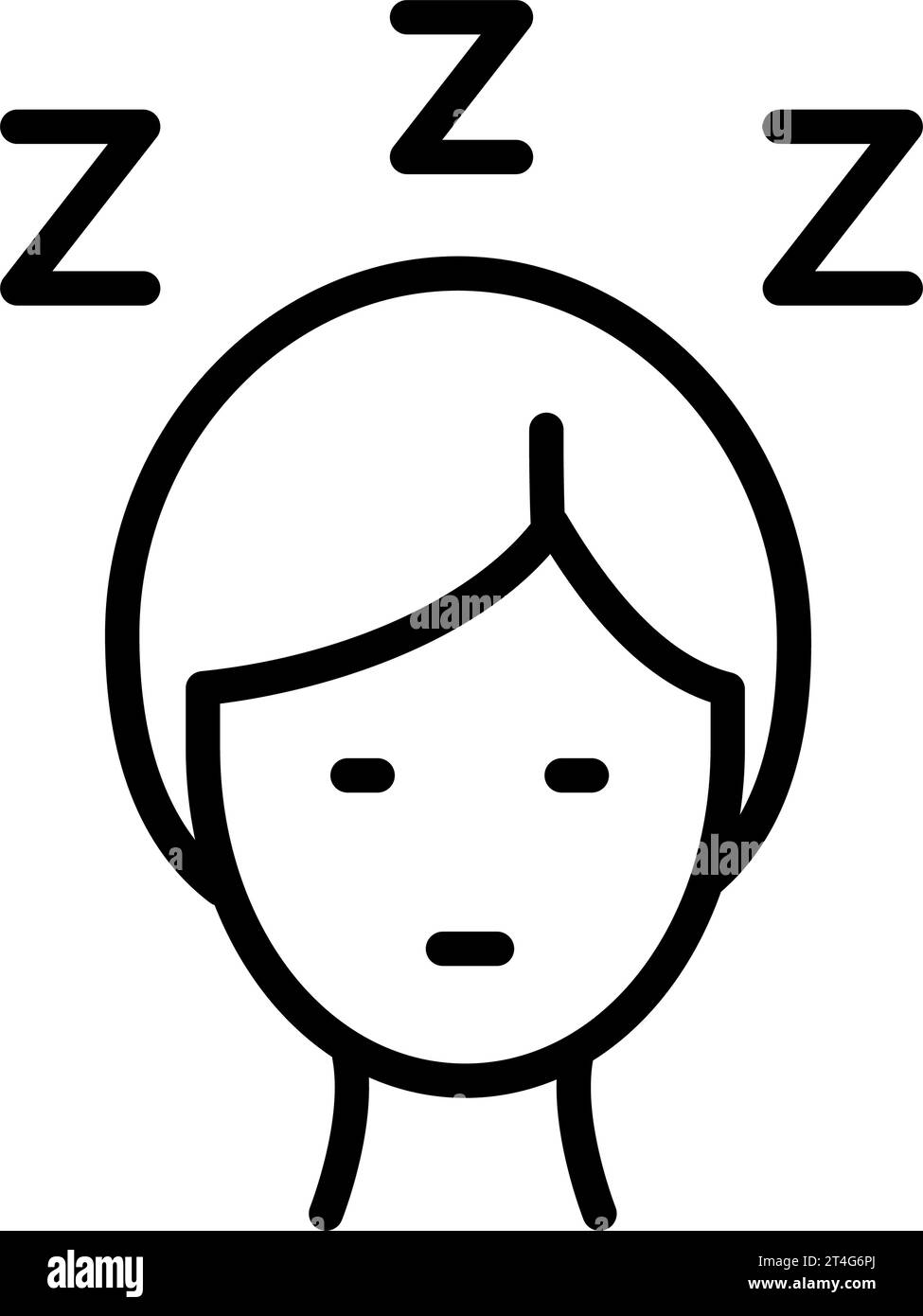 Vettore icona sonno notturno. Problema di insonnia. Persona sveglia. Icona del profilo degli auricolari. Segno di stile lineare isolato su bianco. Illustrazione Vettoriale