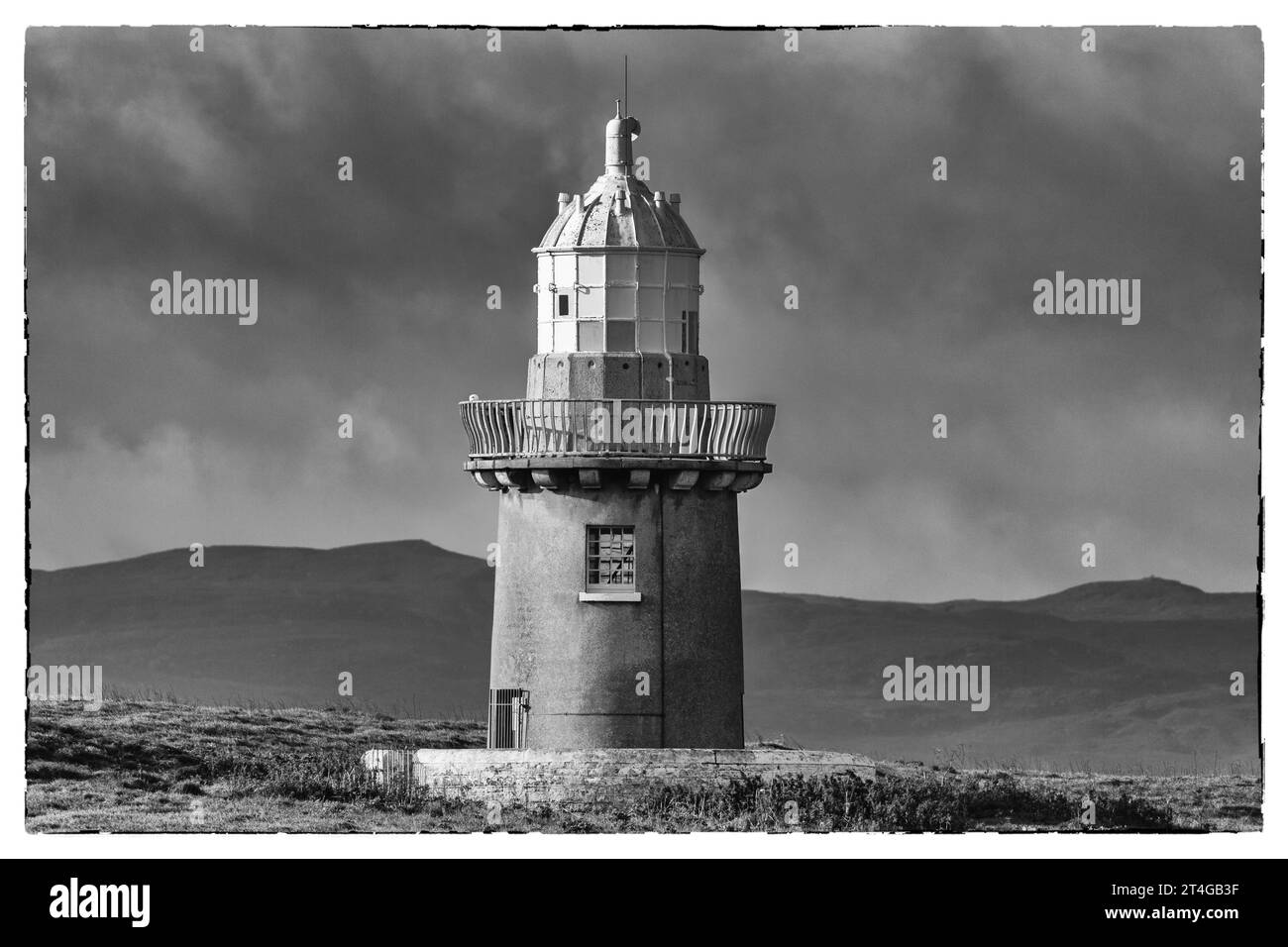 Faro di Oyster Island, Rosses Point, contea di Sligo, Irlanda. Foto Stock