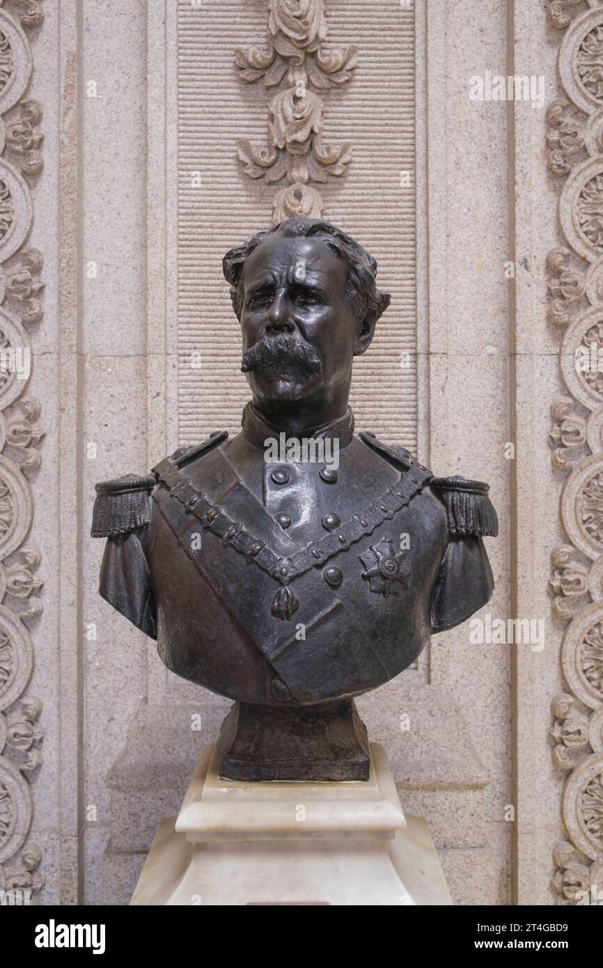 Portogallo: António Maria de Fontes Pereira de Melo (1819 - 1887), primo ministro del Portogallo, Palacio da Bolsa, Porto. Fontes Pereira de Melo è stato primo ministro del Portogallo tre volte tra il 1871 e il 1886. Foto Stock