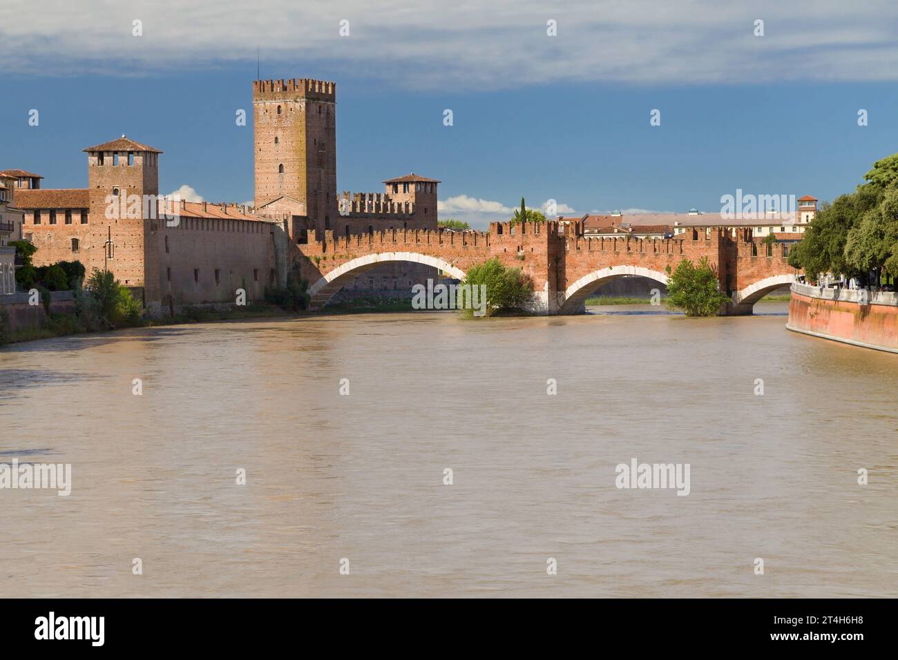 Ponte Scaligero a Verona, Italia. Foto Stock