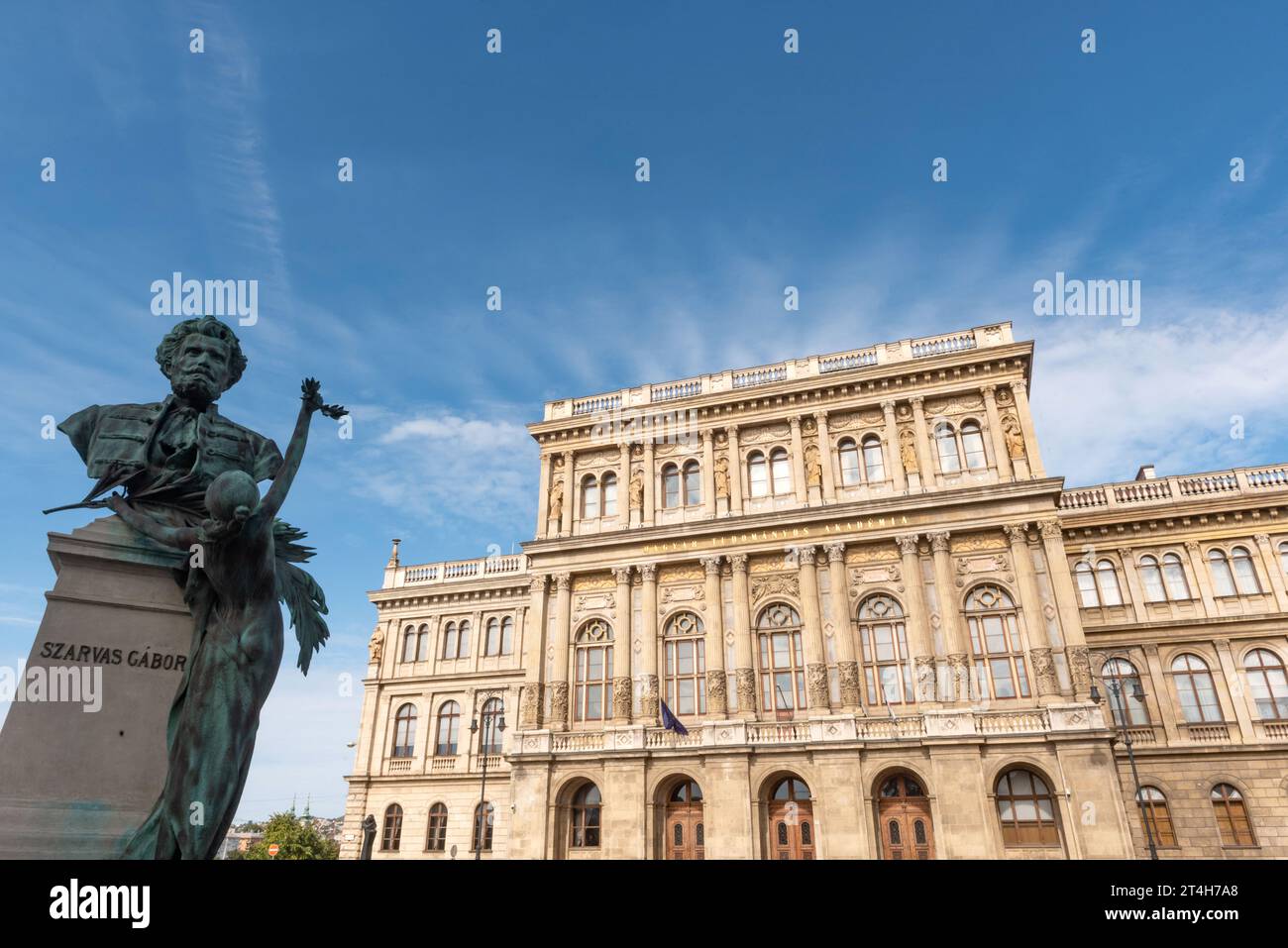 Budapest, Ungheria. 1 ottobre 2023 Accademia ungherese delle Scienze, Magyar Tudomanyos Akademia, prestigiosa società educativa ungherese, situata in Foto Stock