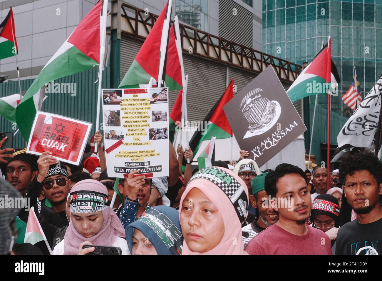 Raduno pro Palestina a Kuala Lumpur, Malesia Foto Stock