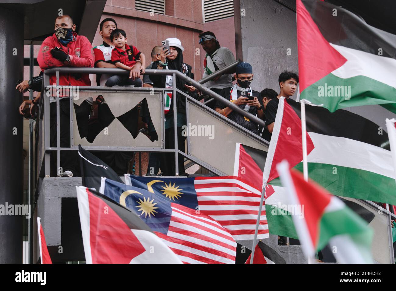 Raduno pro Palestina a Kuala Lumpur, Malesia Foto Stock
