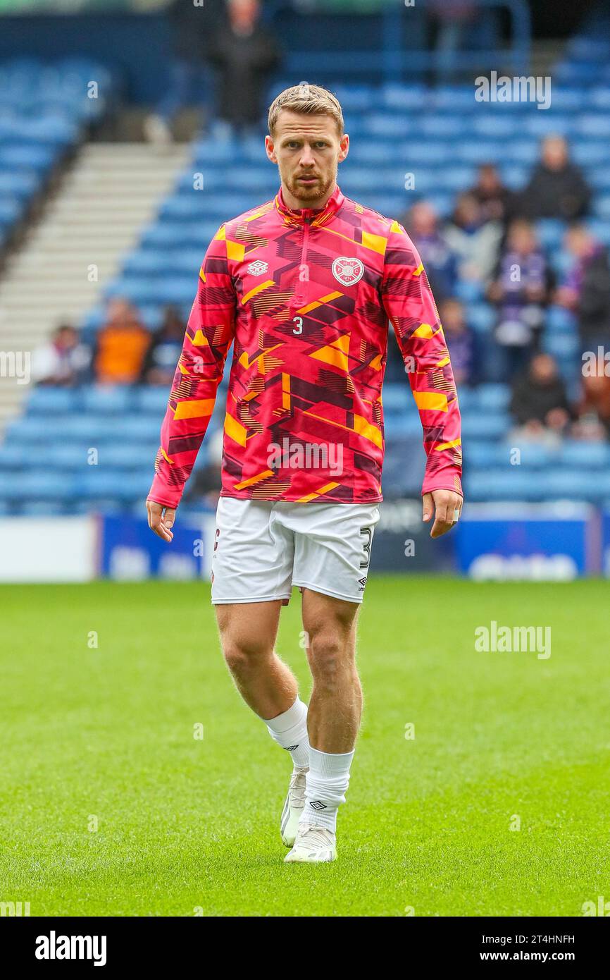 STEPHEN KINGSLEY, giocatore di calcio professionista con Heart of Midlothian, fotografato durante una sessione di allenamento Foto Stock