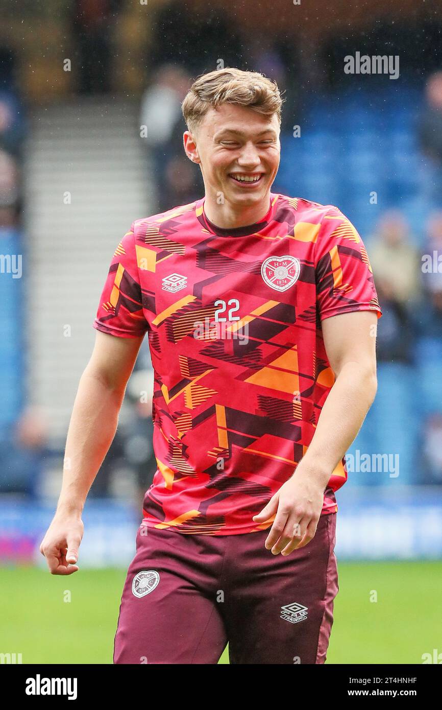 ADIAN DENHOLM, giocatore di calcio professionista con Heart of Midlothian, fotografato durante una sessione di allenamento Foto Stock