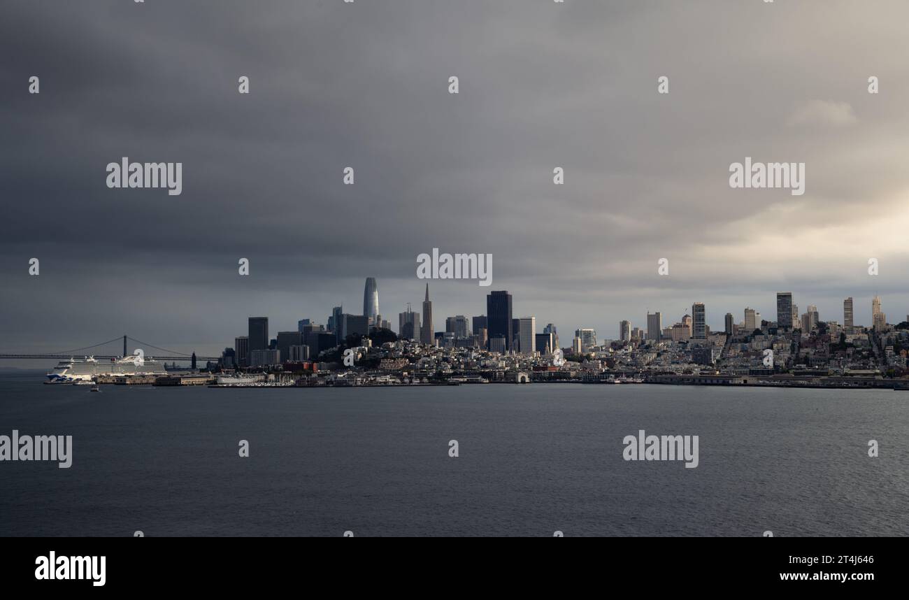 Vista di San Francisco da Alcatraz Foto Stock