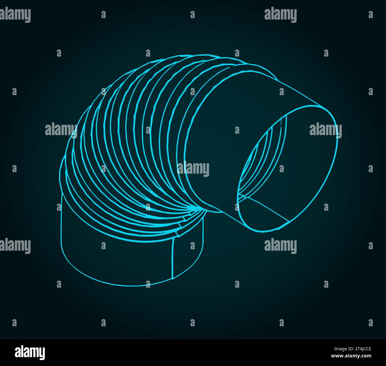 Illustrazione vettoriale stilizzata del progetto del condotto flessibile Illustrazione Vettoriale