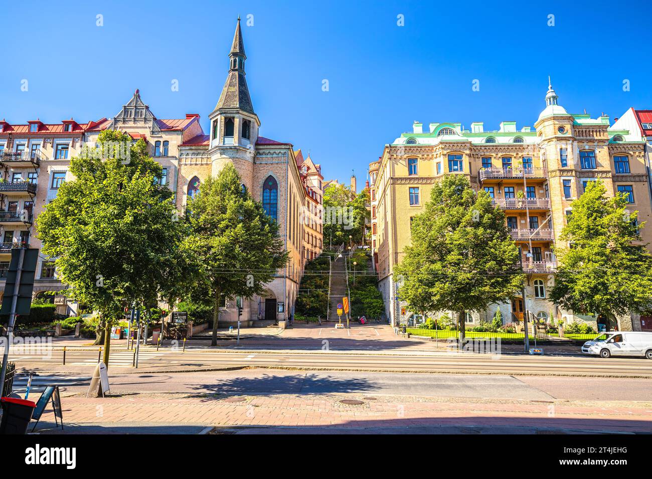 Città di Goteborg Street architettura vista, Vastra Gotaland County di Svezia Foto Stock