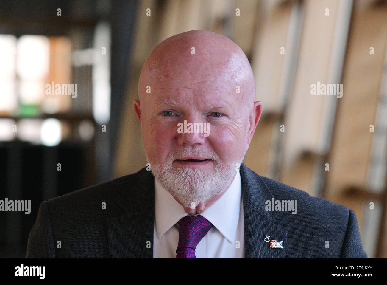 Edimburgo Scozia, Regno Unito 31 ottobre 2023. Colin Beattie MSP al Parlamento scozzese. credit sst/alamy live news Foto Stock