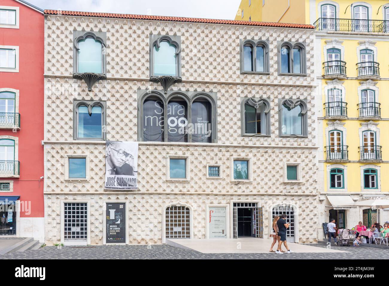 Casa dos Bicos (Fondazione José Saramago), Rua dos Bacalhoeiros, quartiere Alfama, Lisbona, Portogallo Foto Stock