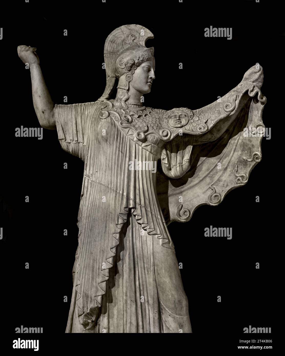 Athena Promachos - Ercolano - Villa dei Papiri museo Archeologico Nazionale di Napoli Italia. Arte romana, romana, (i secolo a.C.) Foto Stock