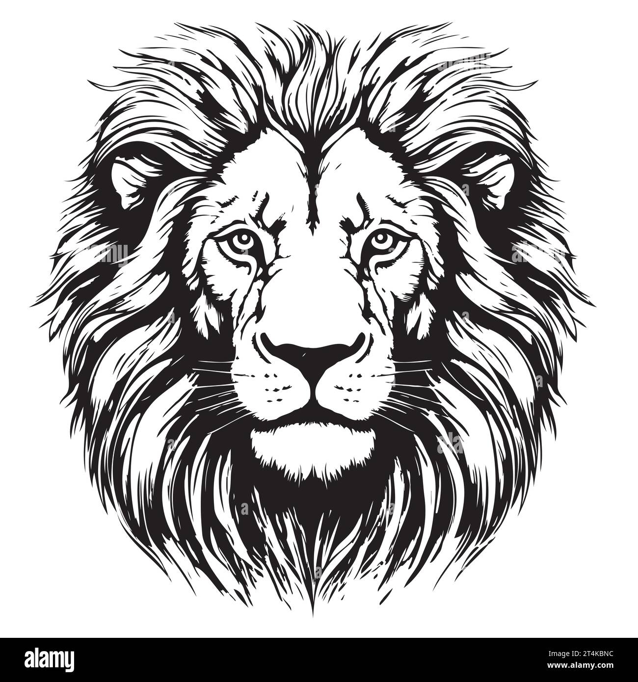 Ritratto di leone schizzo della testa di leone disegnato a mano stile incisione Wild Animals Vector Illustrazione Vettoriale