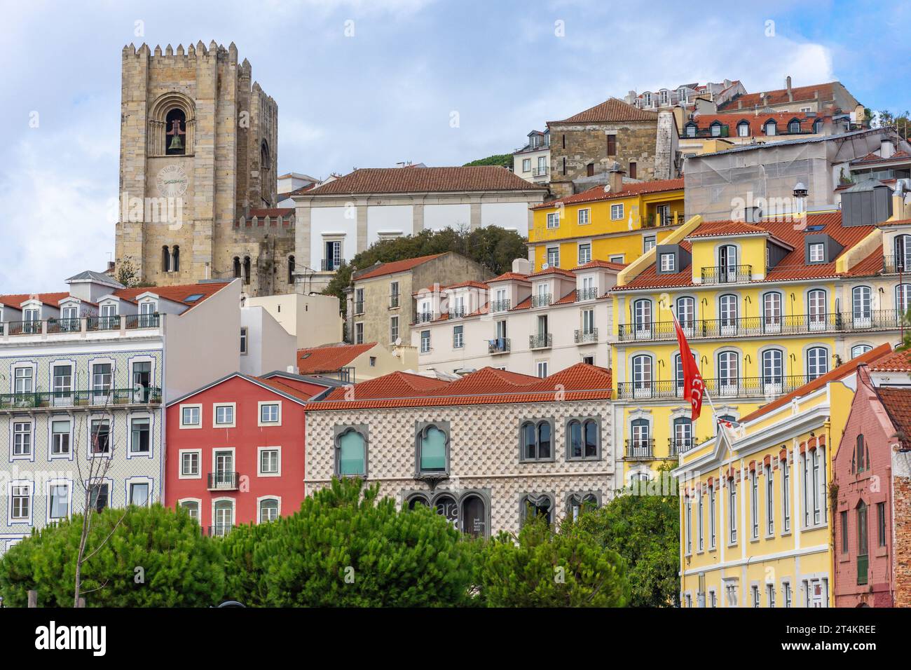 Sé de Lisboa (Cattedrale di Lisbona), quartiere Alfama, Lisbona, Portogallo Foto Stock