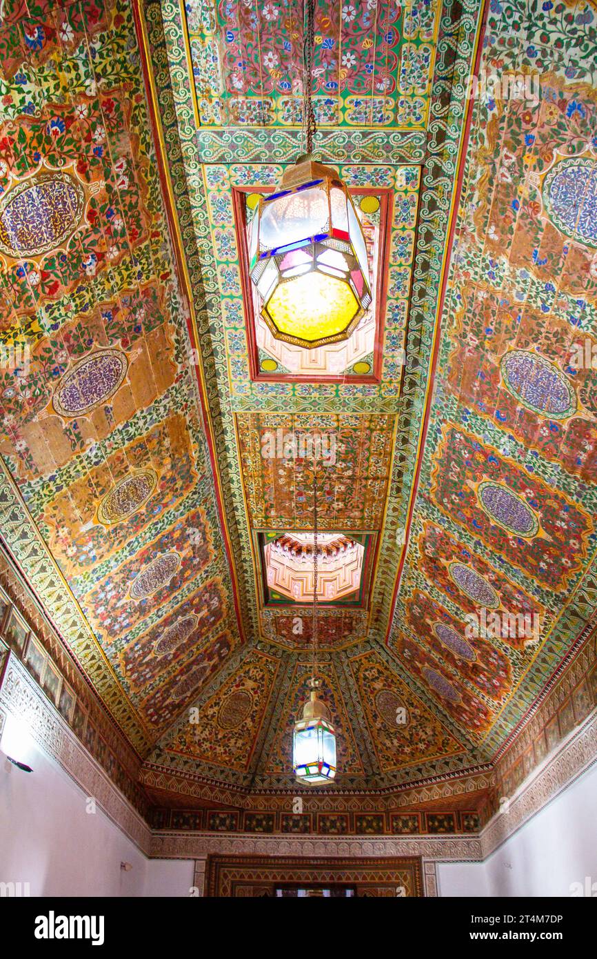 Splendido soffitto nel Palazzo Bahia Foto Stock