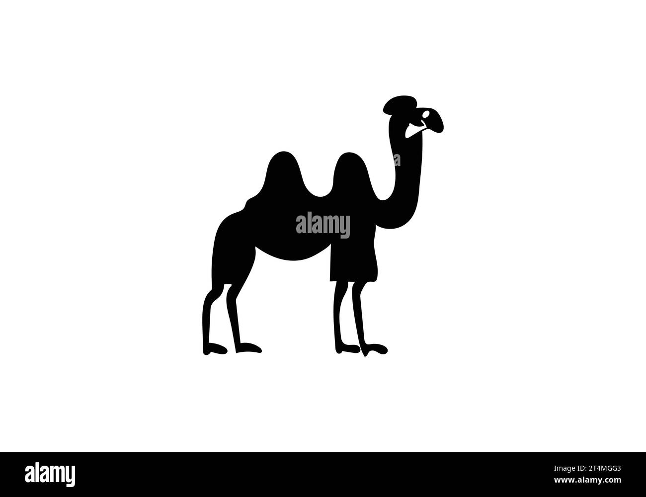 Cammello Bactrian stile minimale icona cammello Bactrian disegno illustrativo Illustrazione Vettoriale