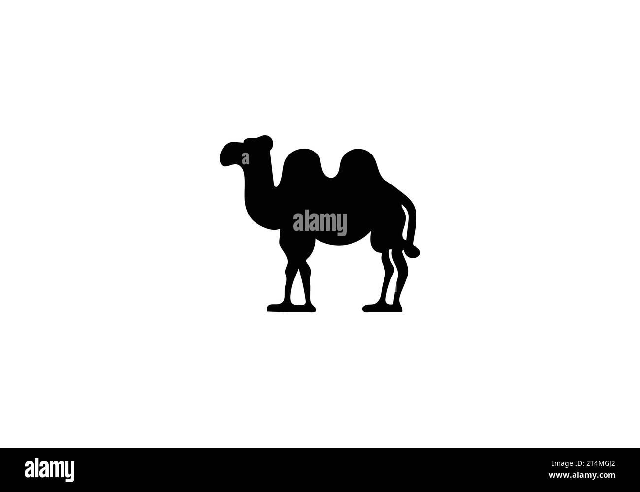 Cammello Bactrian stile minimale icona cammello Bactrian disegno illustrativo Illustrazione Vettoriale