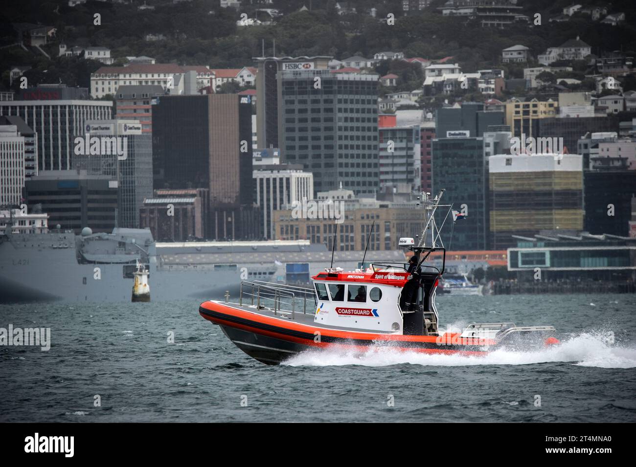 Wellington Coastguard Boat Spirit of Wellington sul porto di Wellington Foto Stock