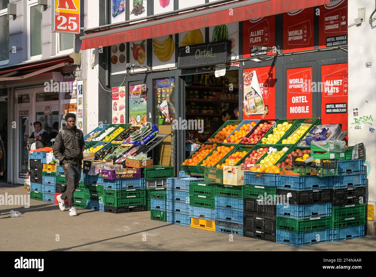 Geschäft Obst und Gemüse, Steindamm, St Georg, Amburgo, Deutschland Foto Stock