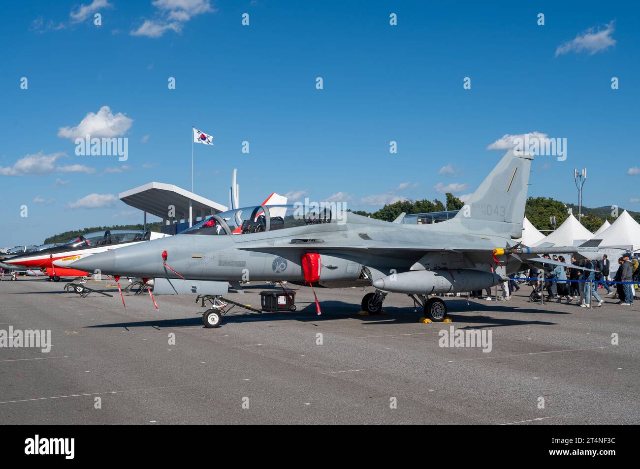 Seongnam, Corea del Sud - 21 ottobre 2023: Primo caccia coreano fa-50 della Republic of Korea Air Force a Seoul ADEX 2023. Foto Stock