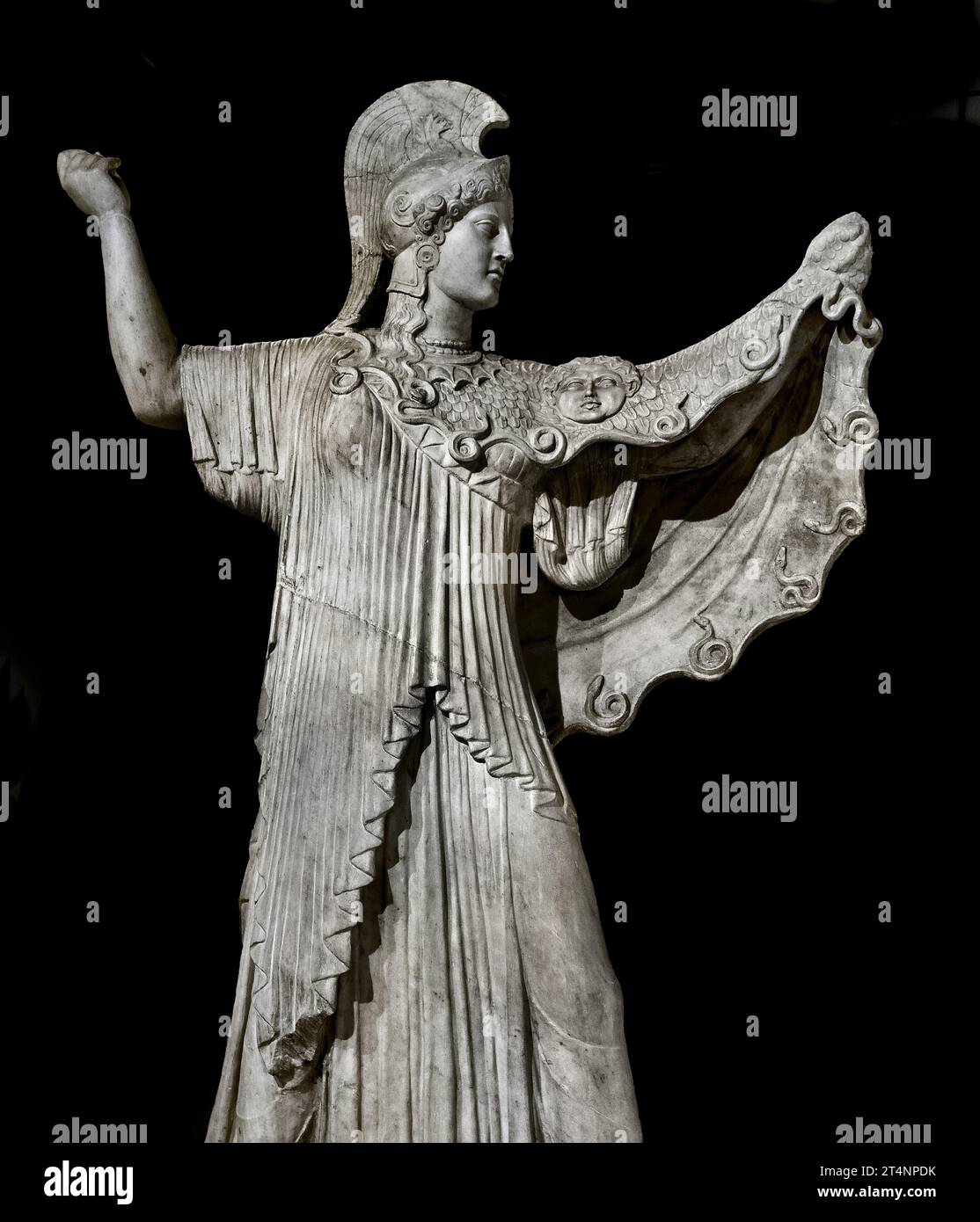 Athena Promachos - Ercolano - Villa dei Papiri museo Archeologico Nazionale di Napoli Italia. Arte romana, romana, (i secolo a.C.) Foto Stock