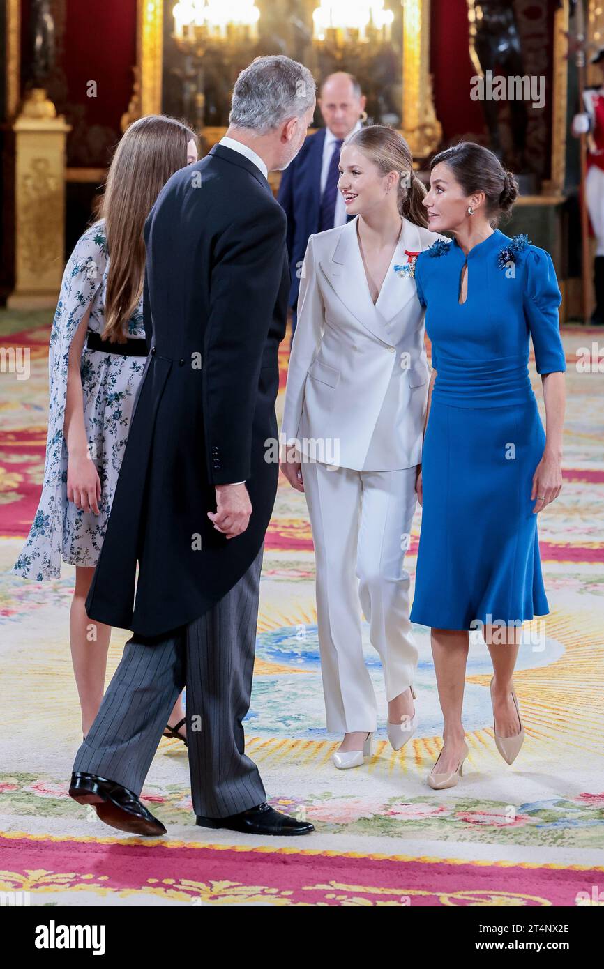 Principessa della corona Leonor di Spagna per la cerimonia della principessa della corona Leonor giurando fedeltà alla costituzione spagnola al Parlamento spagnolo Foto Stock