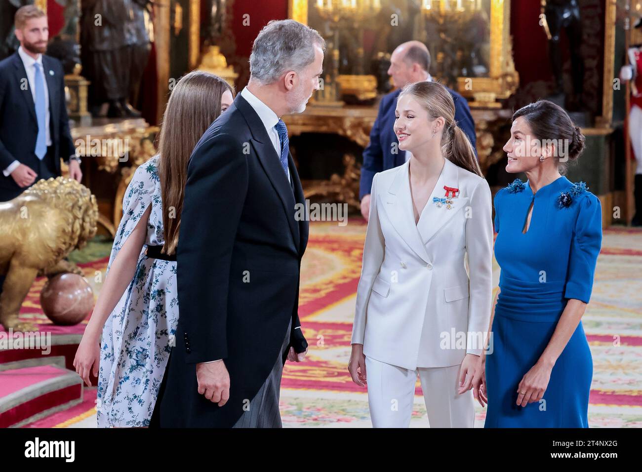 Principessa della corona Leonor di Spagna per la cerimonia della principessa della corona Leonor giurando fedeltà alla costituzione spagnola al Parlamento spagnolo Foto Stock