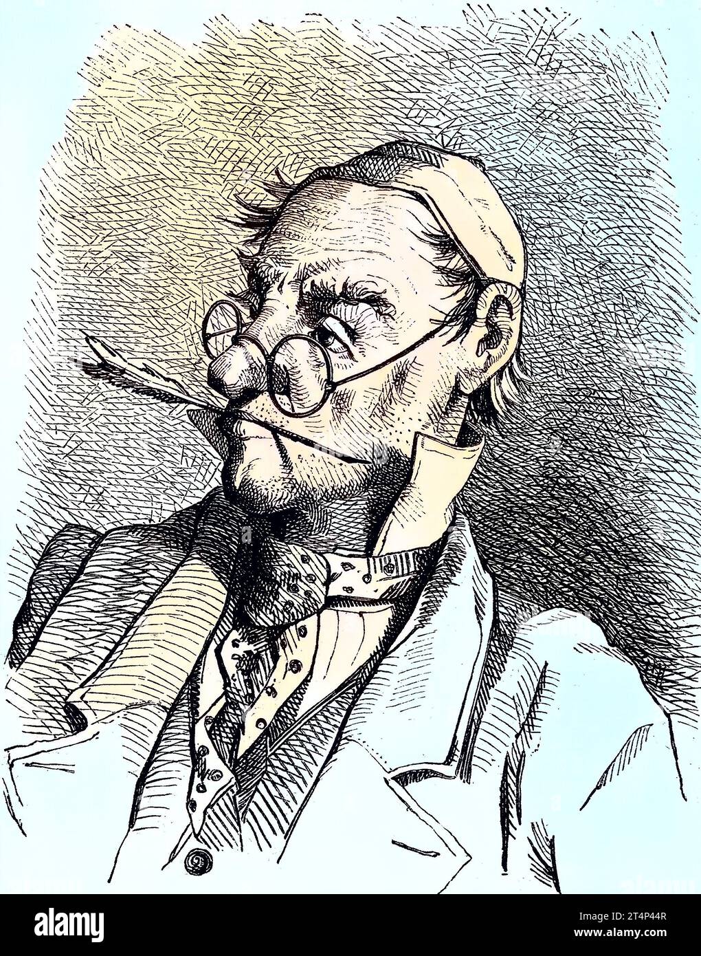 Münchner originale aus dem 19. Jahrhundert, Der Gerichtsschreiber, ein Münchner Kopf der Figur, Originalzeichnung von Julius Adam, München, Bayern, Deutschland, Reproduktion einer Abbildung, Holzschnitt aus dem Jahr 1881, digitalrestauriert, Historisch / l'impiegato della Corte, un capo del personaggio con sede a Monaco di Baviera, disegno originale di Julius Adam, Monaco, Baviera, Germania, riproduzione di un'immagine, taglio di legno dell'anno 1881, digitale migliorato, storico Foto Stock