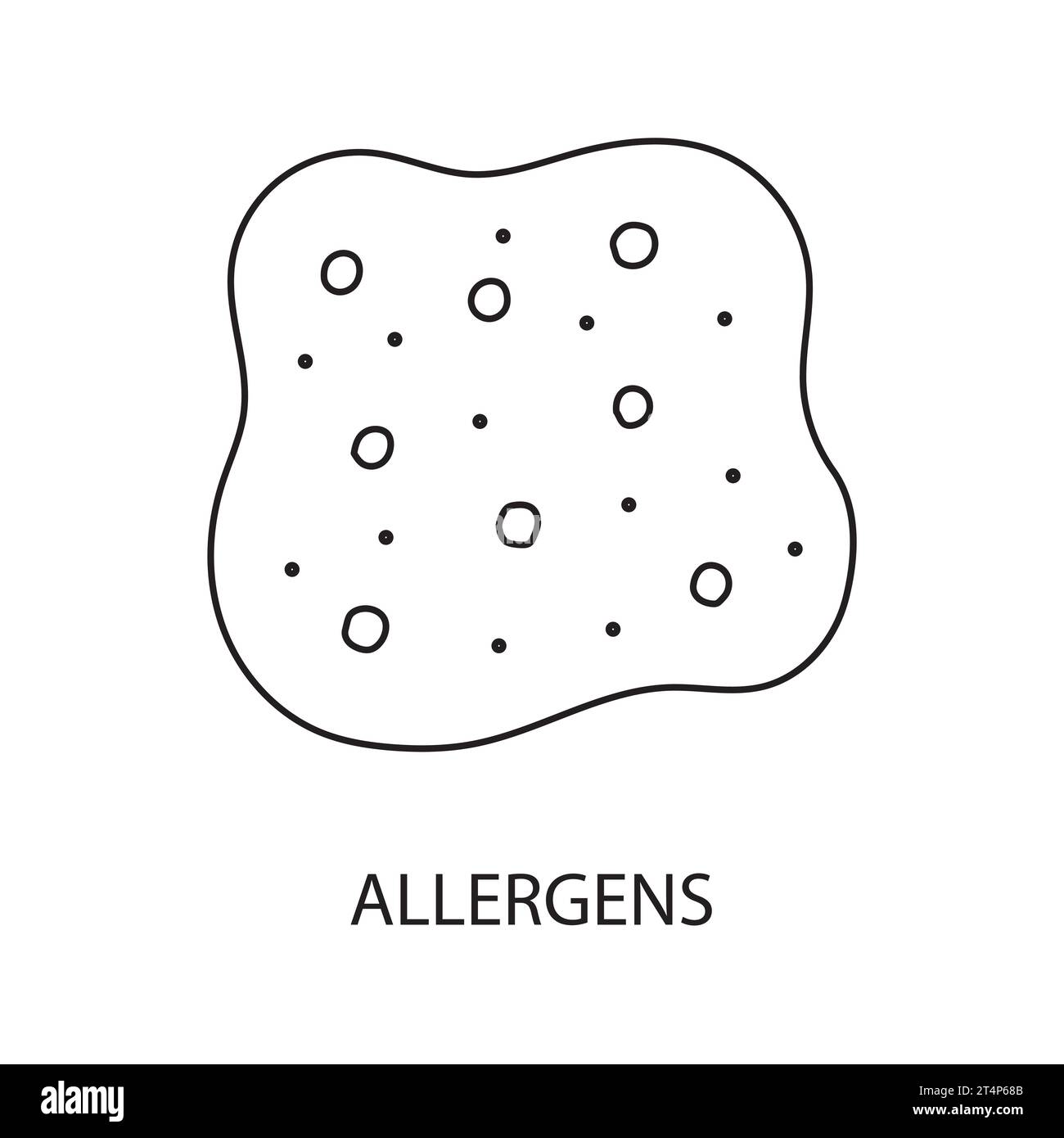 Icona della linea vettoriale degli allergeni per il confezionamento di alimenti Illustrazione Vettoriale