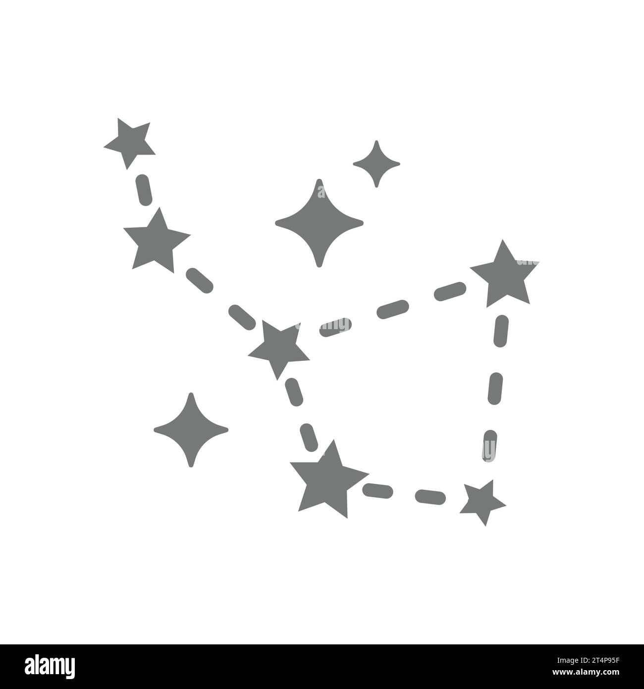Costellazione con icona vettore stelle. Astrologia e simbolo dello spazio. Illustrazione Vettoriale