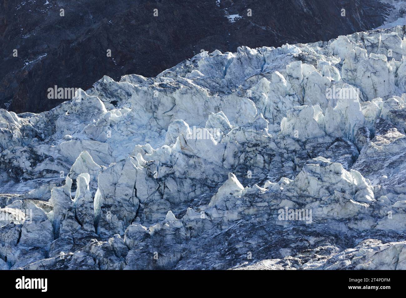 Séracs del Glacier des Bossons vista da la Jonction a Chamonix Foto Stock