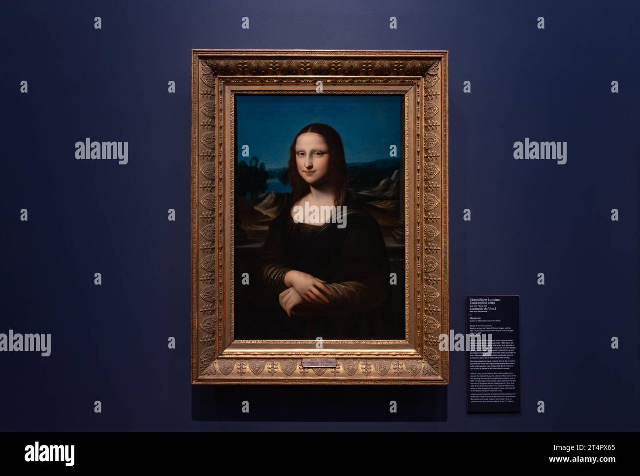 Una foto d'arte alla mostra della Collezione del Museo Nazionale di Oslo. Questo è un dipinto simile alla Monna Lisa creato da un artista sconosciuto Foto Stock