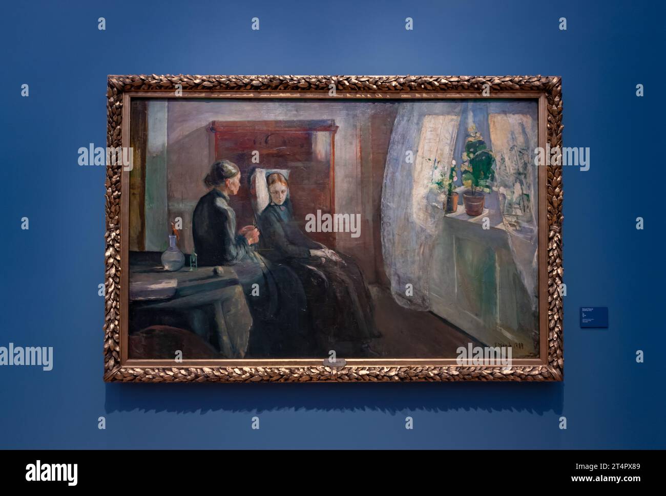Una foto del dipinto di primavera, creato da Edward Munch nel 1889, alla mostra della Collezione del Museo Nazionale di Oslo. Foto Stock