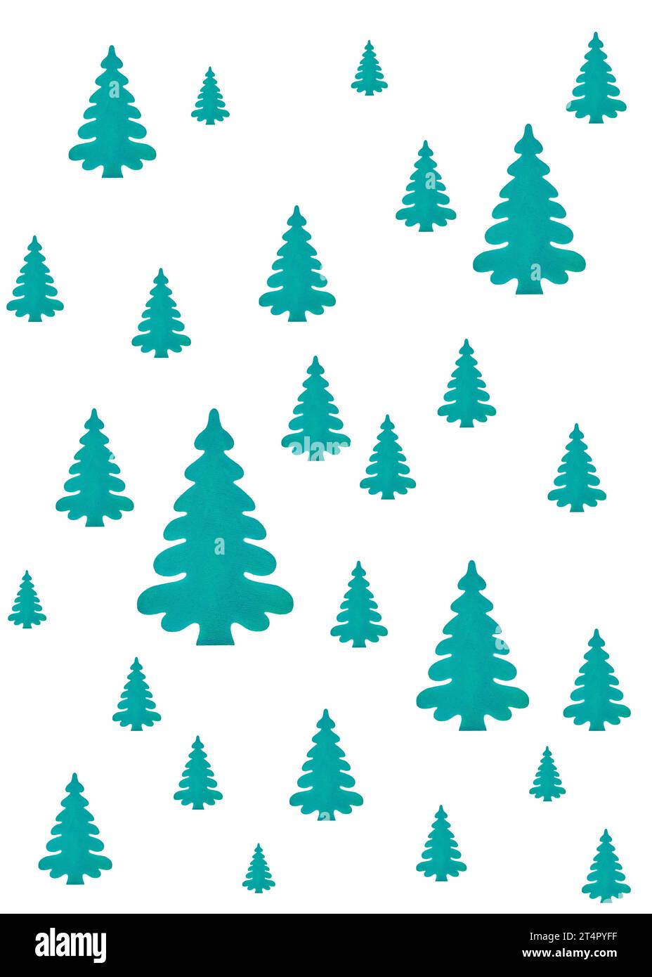 Alberi di Natale in legno isolati su sfondo bianco. Buon anno e buon Natale. Foto Stock