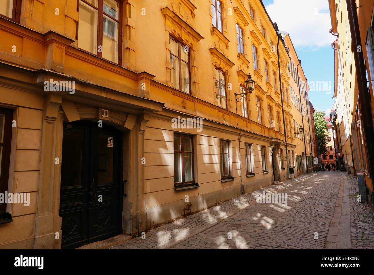 Svezia, Stoccolma, la città vecchia, stradine strette e case. Foto Stock