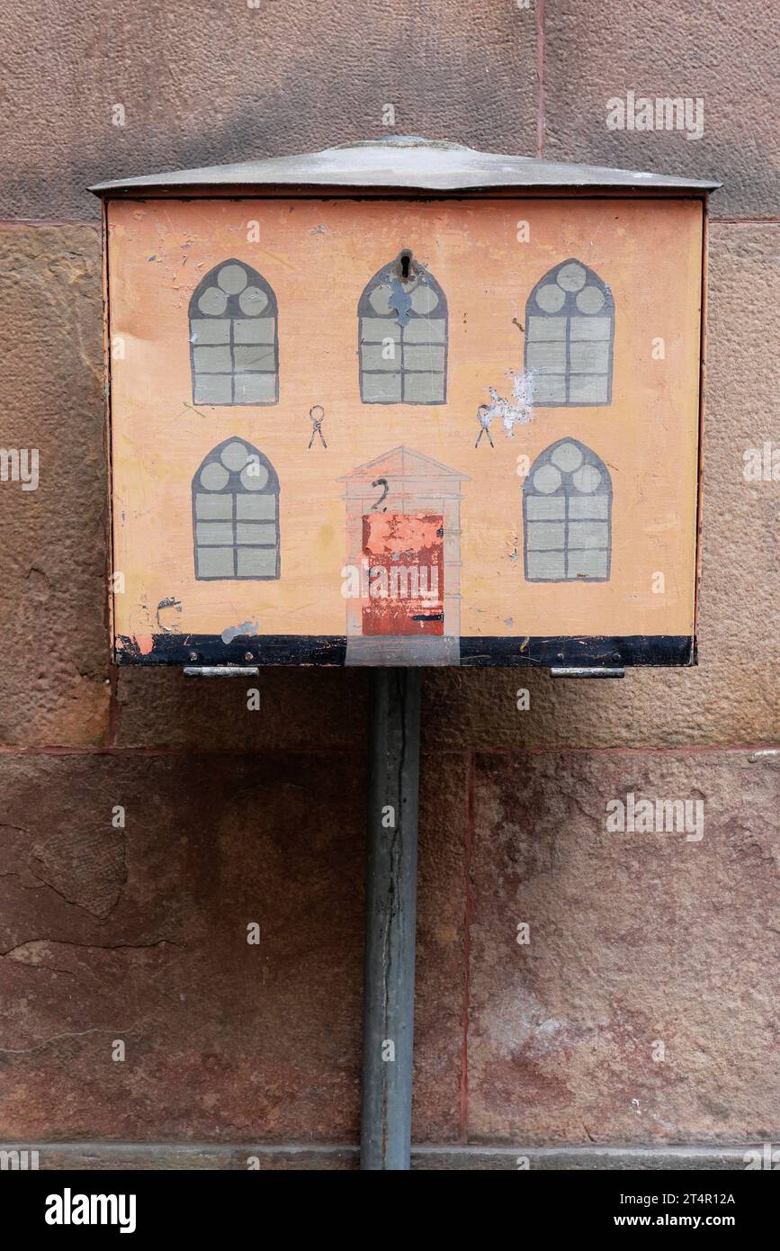 Svezia, Stoccolma, l'unità di misura decorata della città vecchia. Foto Stock