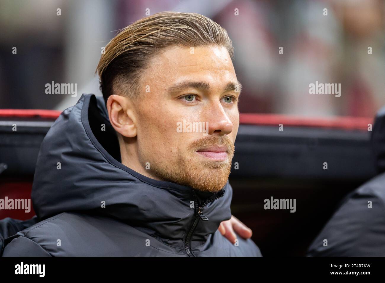 Varsavia, Polonia. 15 ottobre 2023. Matty Cash della Polonia visto durante la partita di qualificazione A UEFA EURO 2024 tra Polonia e Moldavia al PGE Narodowy Stadium. Punteggio finale; Polonia 1:1 Moldavia. (Foto di Mikolaj Barbanell/SOPA Images/Sipa USA) credito: SIPA USA/Alamy Live News Foto Stock